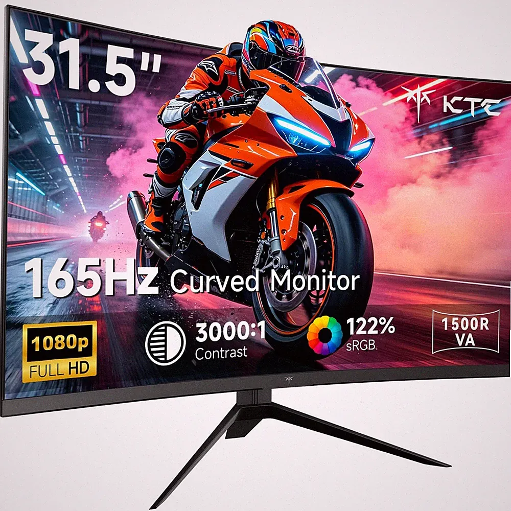 KTC 32 Inch Curved Gaming Monitor, FHD 1080P 165Hz 1500R Monitor, H32S17C
