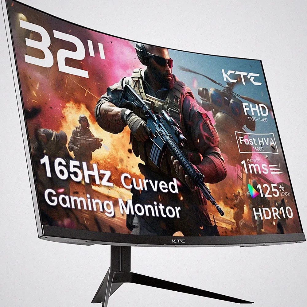 KTC 32 Inch FHD 1080p Curved Gaming Monitor - VA 1500R Curved Monitor, 165Hz...