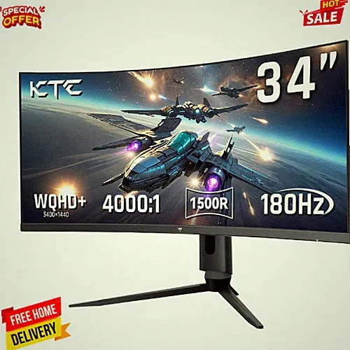 KTC 34 Inch Ultrawide Curved Gaming Monitor 180Hz WQHD