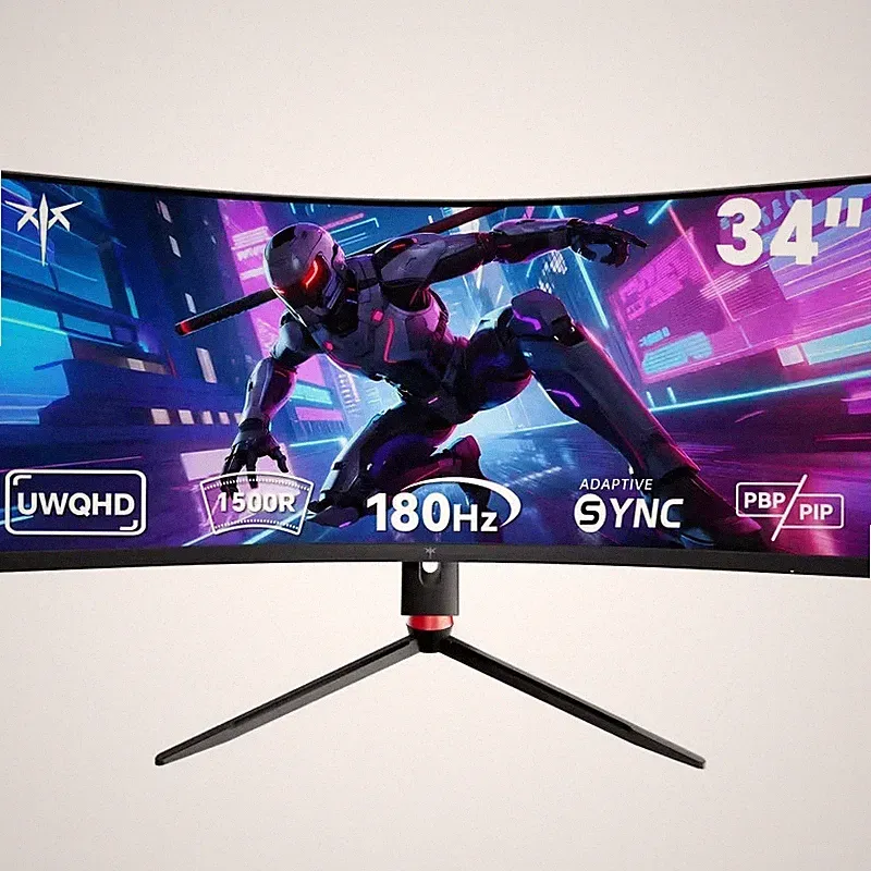 KTC 34 Inch Ultrawide Monitor, 180Hz WQHD 3440X1440 Curved Gaming Monitor