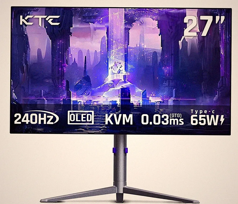 KTC G27 27in OLED Gaming Monitor 2560x1440 240Hz 0.03ms KVM USB-C