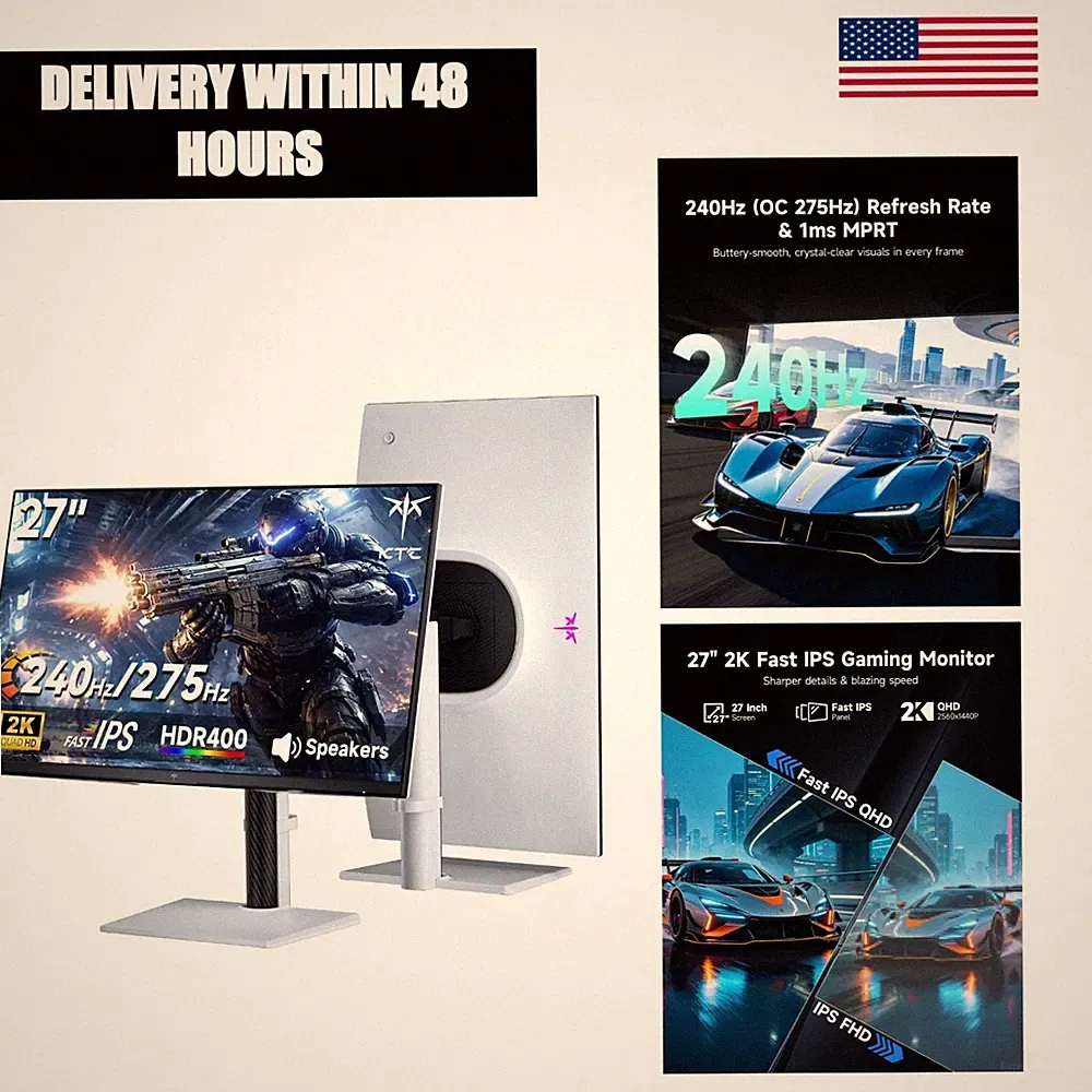 KTC H27E6S 27in QHD 275Hz Fast IPS Gaming Monitor 240Hz 1ms