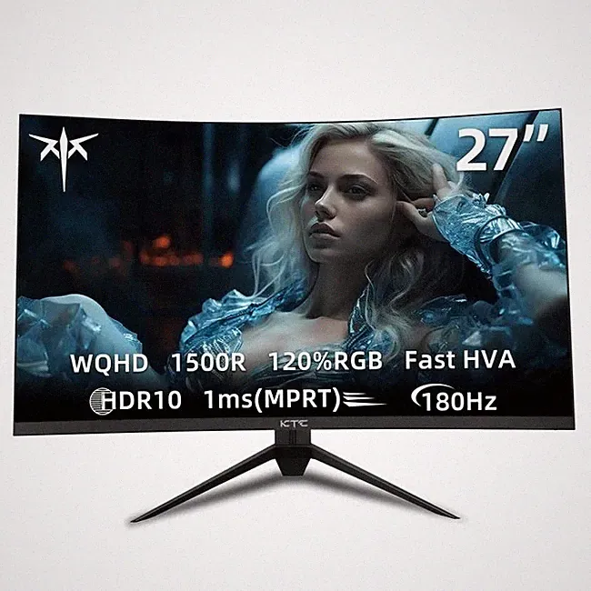 KTC H27S17 27'' 1440P Curved Gaming Monitor 1500R 1ms FreeSync/G-Sync Compatible