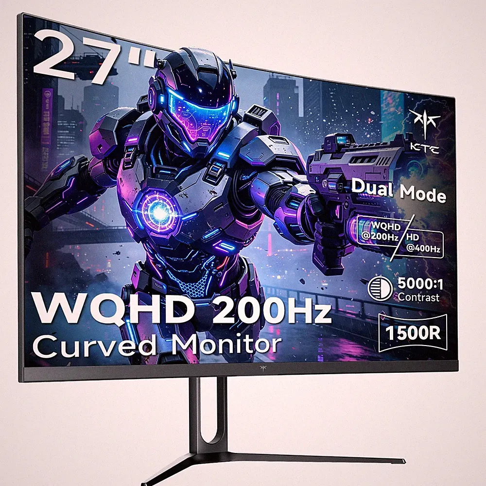 KTC H27S5 27‘’ 1440p 200Hz Curved Gaming Monitor WQHD 200Hz/HD 400Hz Dual Mode