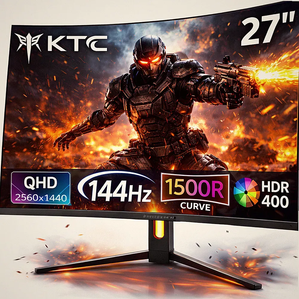 KTC H27S5C 27" 1440P 144Hz Curved Gaming Monitor 1500R QHD Desktop Screen