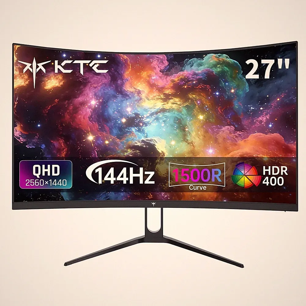 KTC H27S5C 27"Curved Gaming Monitor 1440P QHD 144Hz 120Hz 1500R HVA Panel HDR400