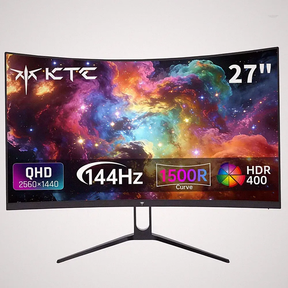 KTC H27S5C 27" Curved Gaming Monitor, 1440P QHD 144Hz 120Hz Monitor