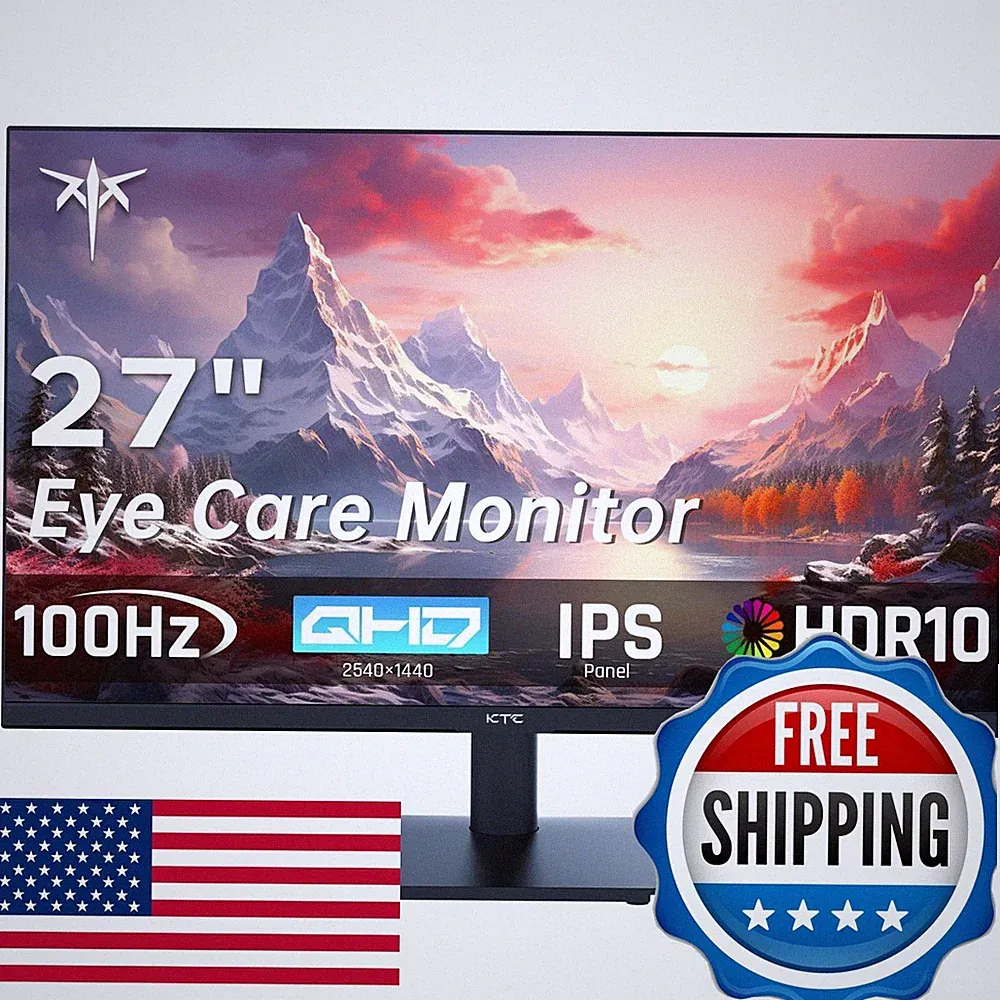 KTC H27T27S 27" QHD 144Hz Gaming Monitor 2K 1440P FreeSync G-Sync