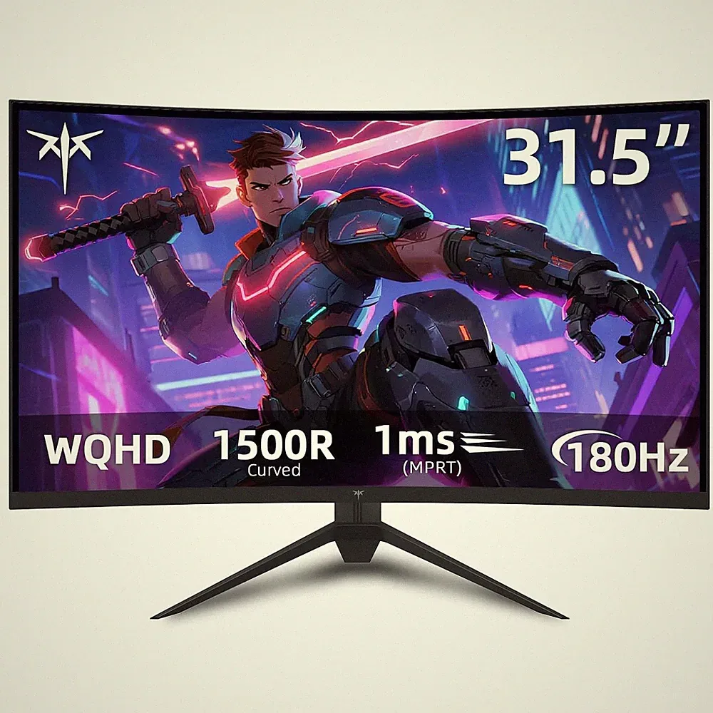 KTC H32S17 32'' Curved Gaming Monitor 180Hz 1ms MPRT, 2K 1440P 1500R HVA Display