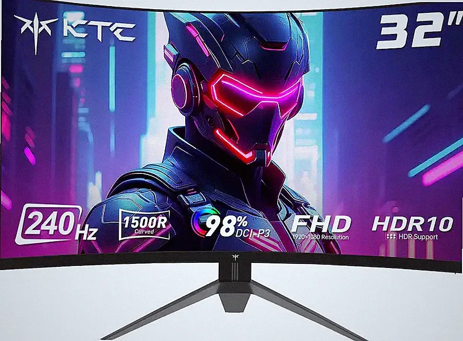 KTC H32S17F 32” Curved Gaming Monitor HVA 1500R,240Hz FHD 1080P HDR10 PC Monitor