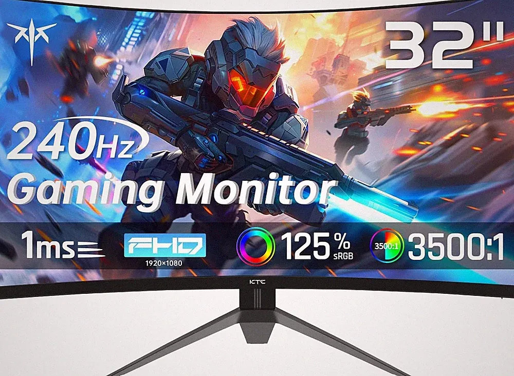 KTC H32S17F 32 Inch Curved Gaming Monitor,240Hz FHD 1080P 1500R HDR PC Monitor