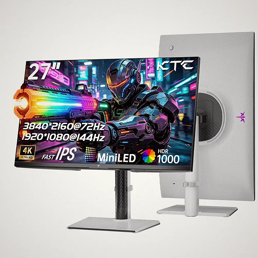 KTC M27U6 27'' 4K QD-Mini LED White Gaming Monitor Dual Mode Fast IPS HDR1000