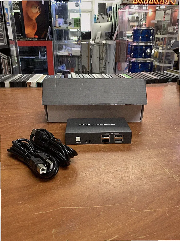 KVM Switch HDMI 2 Port, 4 USB 2.0 Hub, UHD 4K@30Hz, Support Wireless Keyboard...