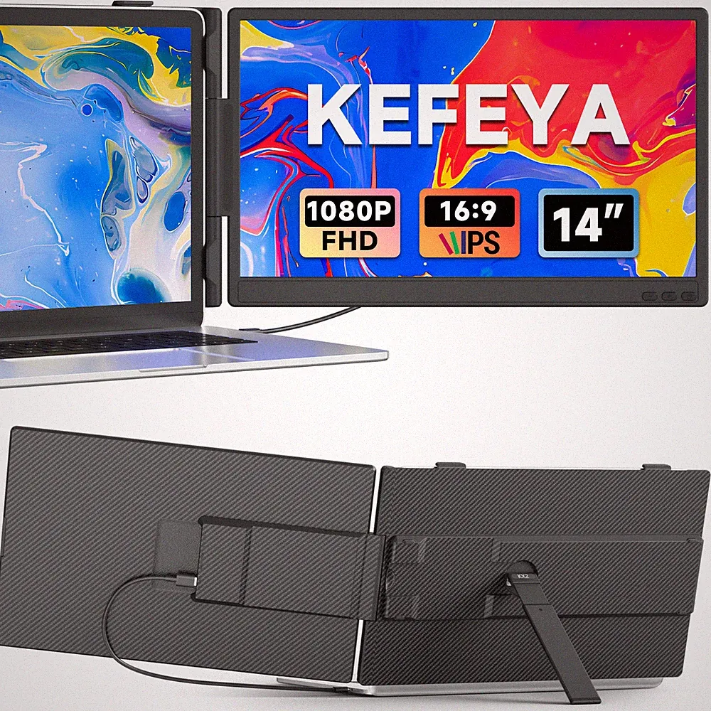 KX2 Laptop Screen Extender 14'' FHD 1080P IPS Portable Dual Monitor Plug & Play