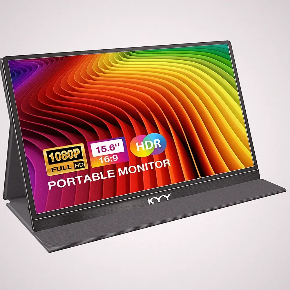 KYY 15.6" 1080P USB-C HDMI Portable Gaming Monitor IPS Display w/Smart Cover Spe