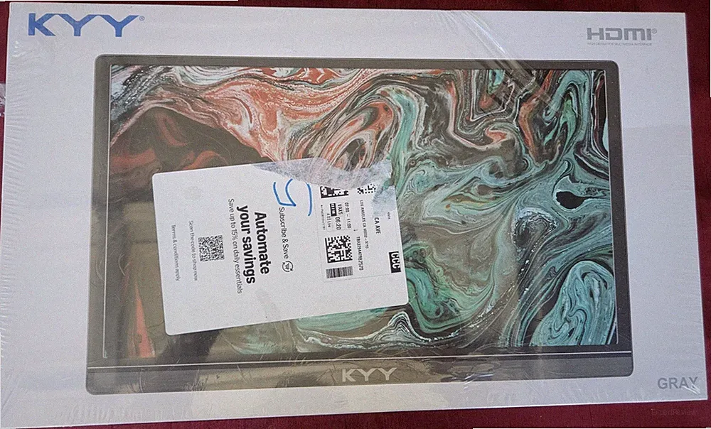 KYY 15.6-inch Type-C FHD 1920 x 1080p Monitor Portable Monitor Gray Sealed RARE!