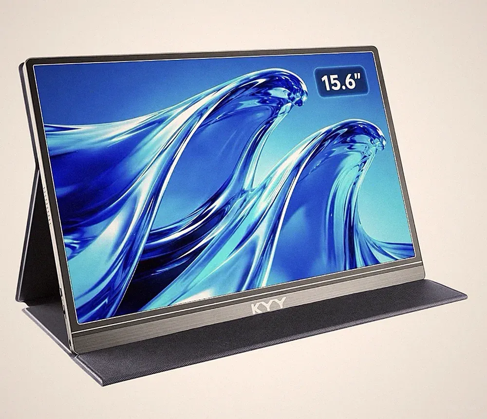 KYY 15.6" Portable Monitor 1080P FHD IPS USB-C HDMI HDR w/Cover Speaker