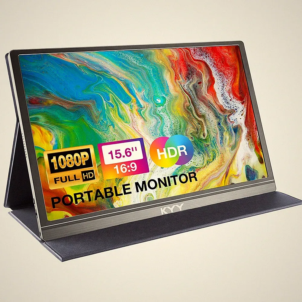 KYY 15.6" Portable Monitor FHD 1080P USB-C HDMI Gaming HDR IPS w/ Smart Cover