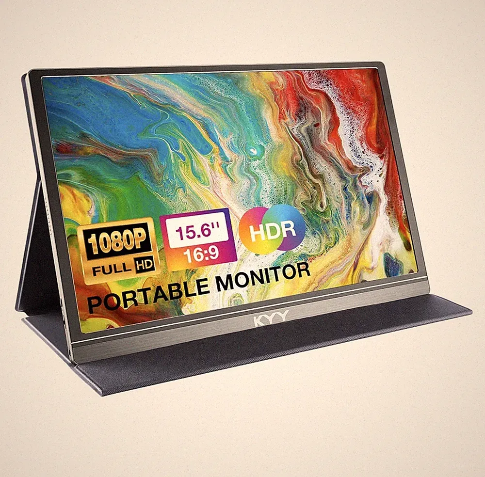 KYY K3 15.6" Portable Monitor Full HD 1080p HDR Built-in Speakers USB-C HDMI