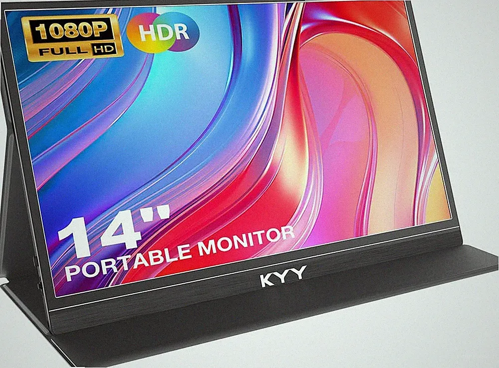 KYY Portable Laptop Monitor,14"1080P Travel Computer Screen with VESA Mount