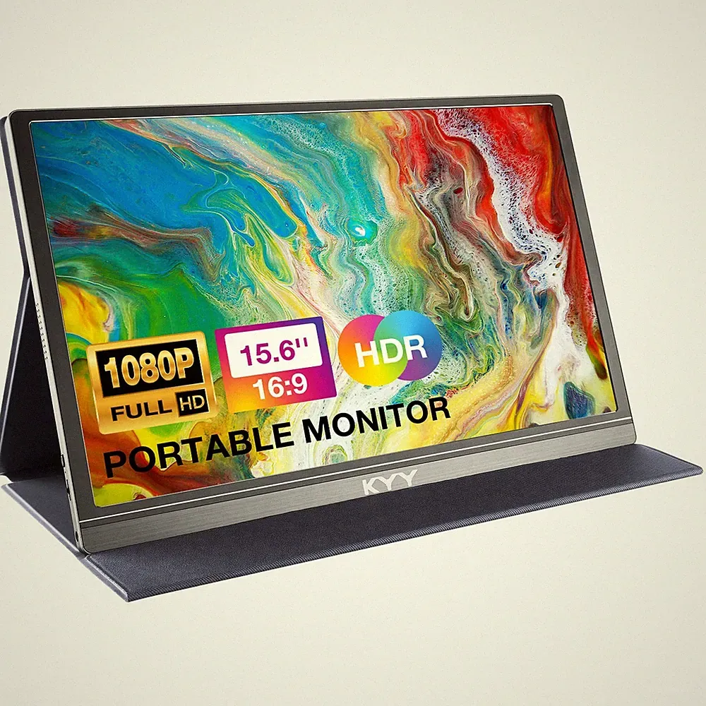 KYY Portable Monitor 15.6" 1080P Computer Monitor Screen Extender w/Cover