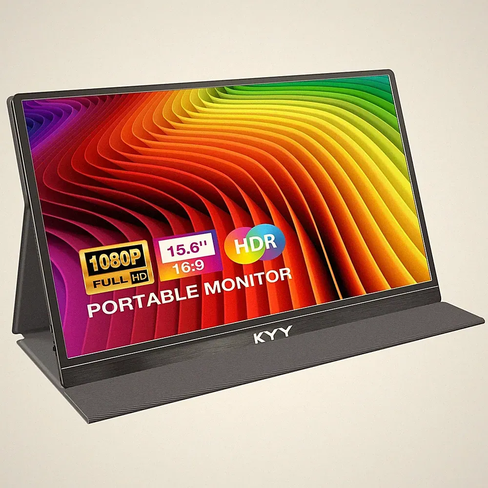 KYY Portable Monitor 15.6'' FHD 1080P USB C HDMI Gaming Monitor Ultra-Slim IP...