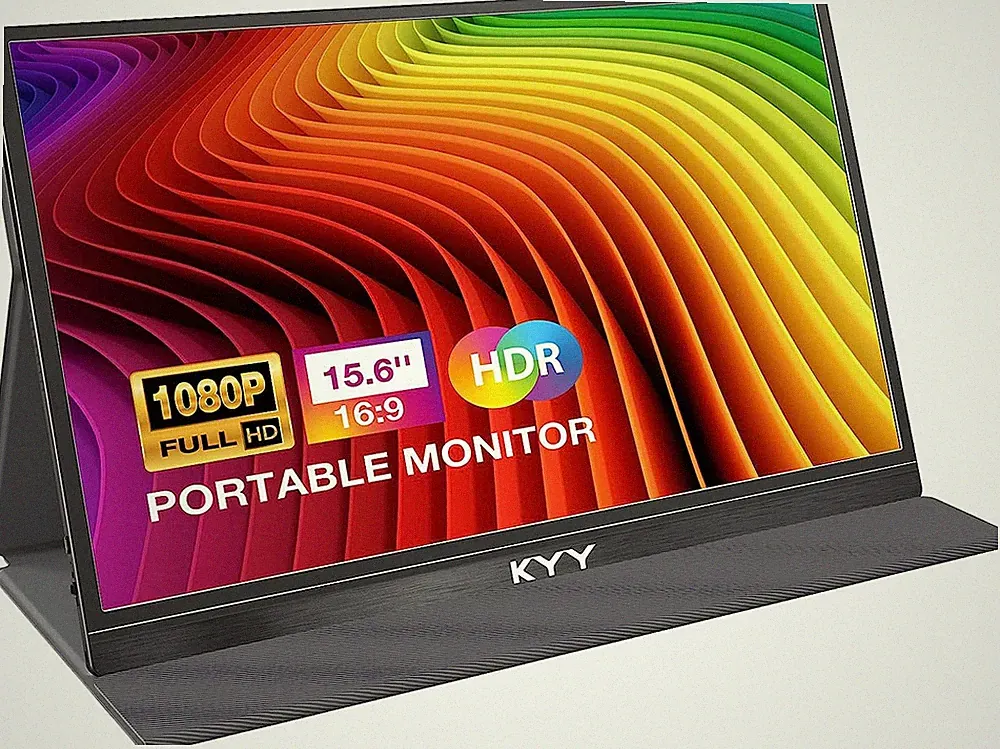 KYY Portable Monitor 15.6'' FHD 1080P USB C HDMI Gaming Monitor Ultra-Slim IPS D