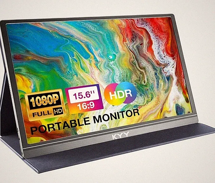 KYY Portable Monitor 15.6inch 1080P FHD USB-C, HDMI Computer Display HDR