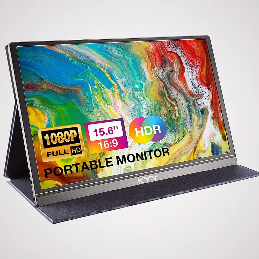 KYY Portable Monitor 15.6inch 1080P FHD USB-C, HDMI Computer Display HDR IPS