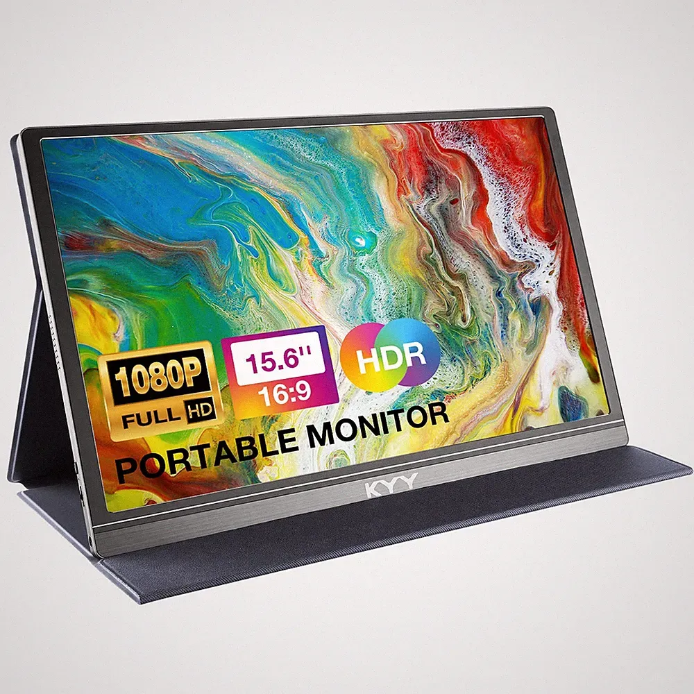 KYY Portable Monitor 15.6inch 1080P FHD USB C HDMI Computer Display HDR IPS