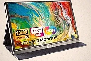 KYY Portable Monitor 15.6inch 1080P FHD USB-C, HDMI Computer Display HDR IPS Gam
