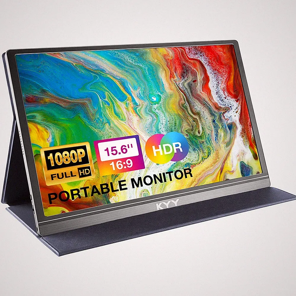 KYY Portable Monitor 15.6inch 1080P FHD USBC, HDMI Computer Display HDR IPS G...