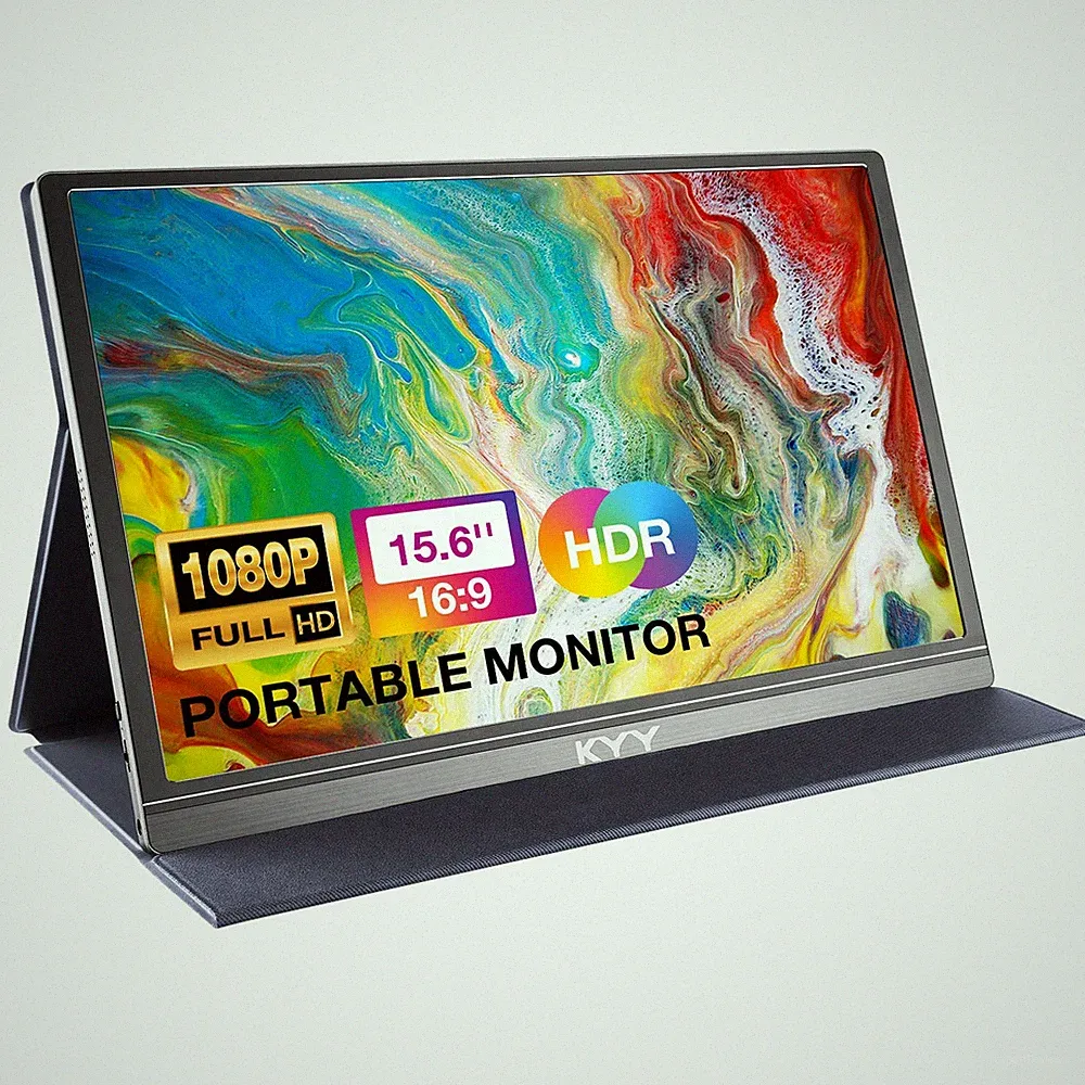 KYY Portable Monitor 15.6inch 1080P FHD USBC, HDMI Computer Display HDR IPS G...