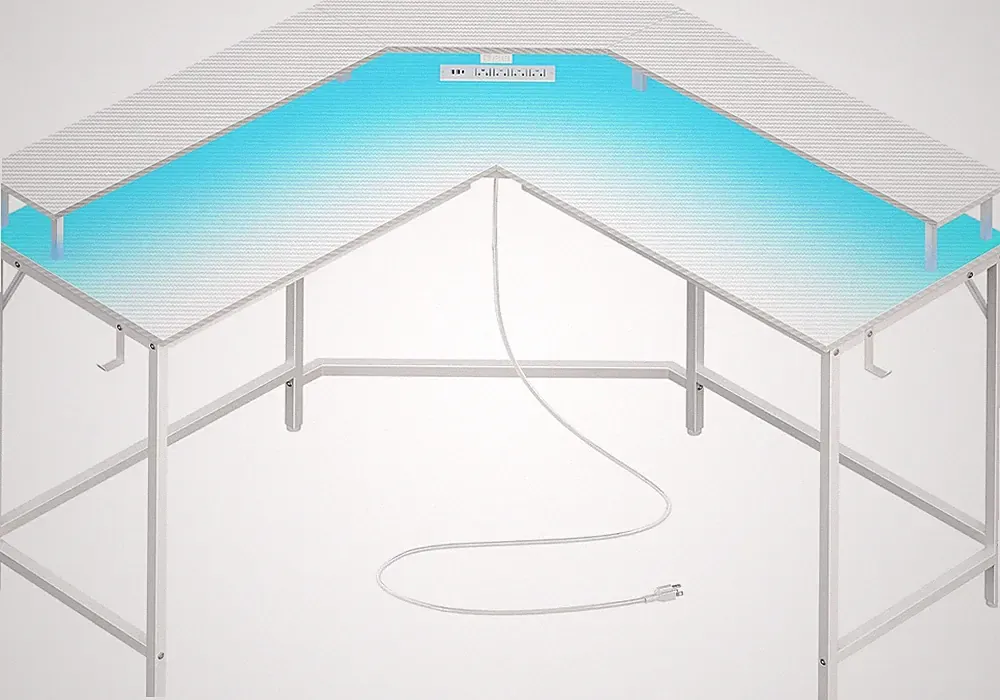 L-Shaped Gaming Desk with Monitor Mounts