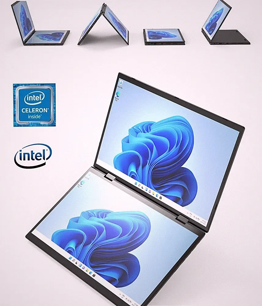 Laptop 14 Inch 2 In 1 Intel N95 Notebooks Dual Screen 16GB RAM 1TB 2240*1440