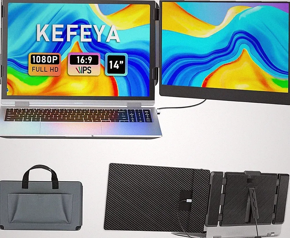 Laptop Screen Extender, 14" FHD 1080P IPS Laptop Monitor Extender Dual Screen, P