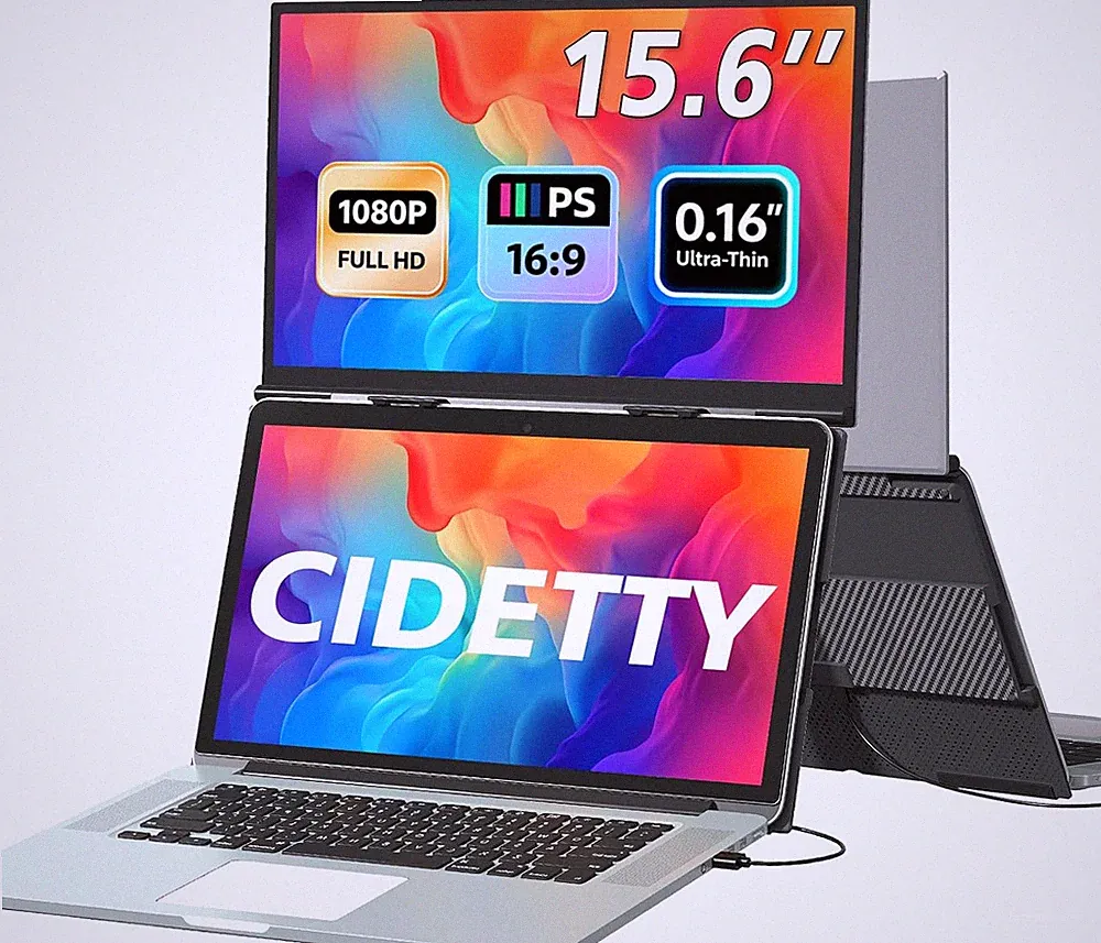 Laptop Screen Extender Monitor Portable, 15.6“ FHD 1080P Eye Care & Neck-Friendl