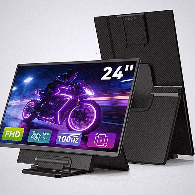 Large Portable Monitor 24 inch - 1080P FHD 100Hz Travel Monitor, 125% sRGB IP...