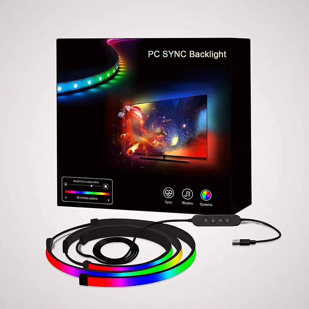LED Strip Lights for 32-Inch PC Monitor, RGB Backlight for Screen Sync with S...