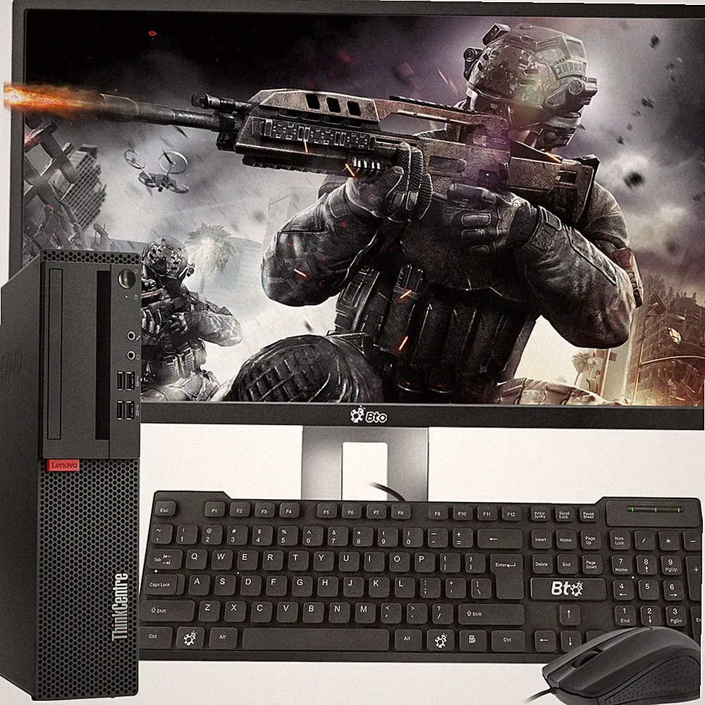 Lenovo Gaming PC SFF i5-6500 32GB 2TB SSD New 24" LED Nvidia GTX 1050ti Win 11