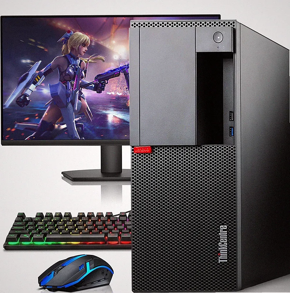 Lenovo M720 Gaming Tower PC 32GB 1TB SSD NVIDIA 1030 24” LED RGB-KB&M WiFi Win11