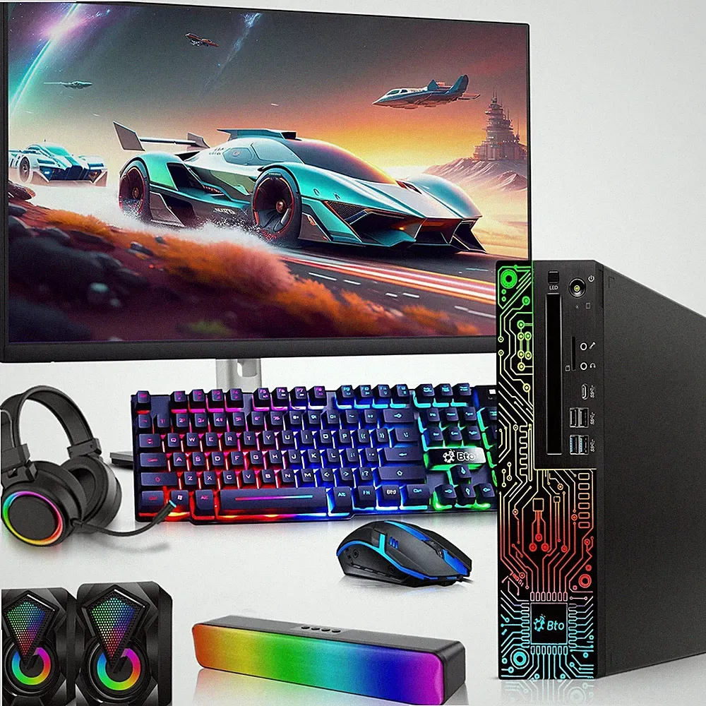 Lenovo RGB Gaming PC i5-8th 32GB RAM 1TB SSD 500GB HDD 24"LED NVIDIA 1030 RGBK&M
