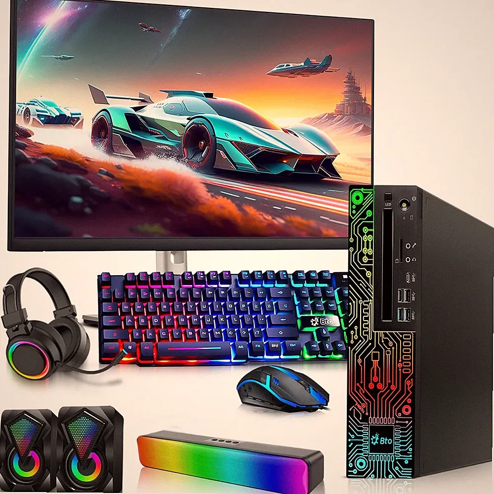Lenovo RGB Gaming PC i5-8th 32GB RAM 1TB SSD 500GB HDD 24"LED NVIDIA GTX RGB K&M