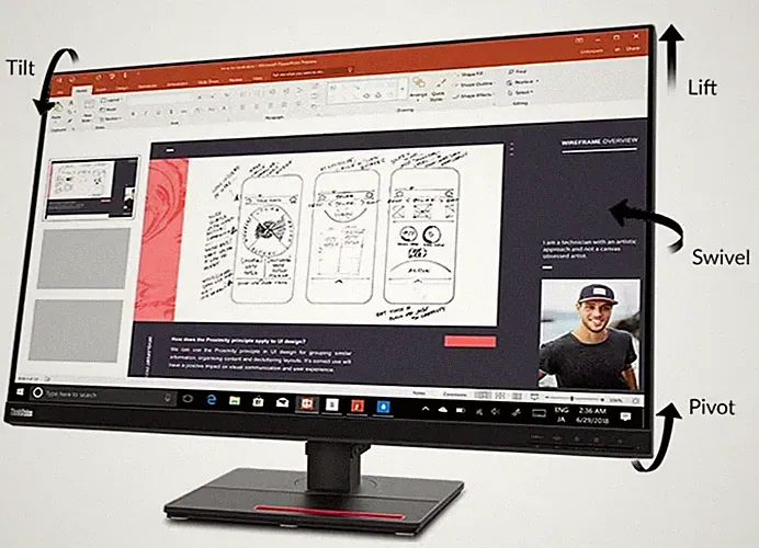 Lenovo ThinkVision P32p-20 31.5" 4k IPS LED Monitor - with stand - Raven Black