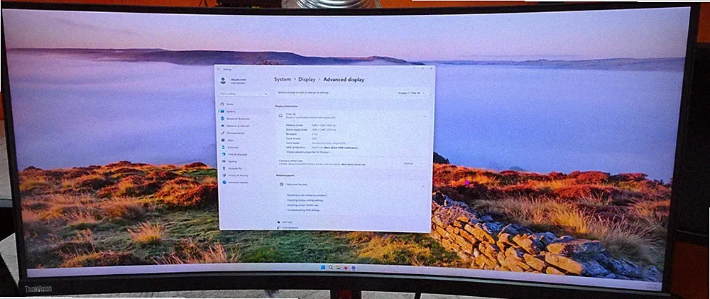 Lenovo ThinkVision T34w-30 34" Curved WQHD 3440 x 1440 LCD Monitor w/Stand