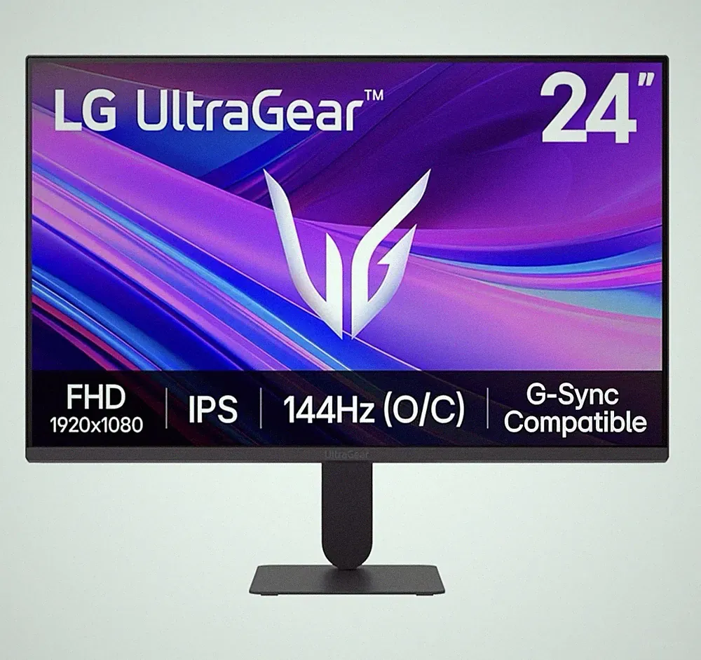 LG 24G411A-B 24" FHD Gaming Monitor, 144Hz, G-Sync, FreeSync, Black