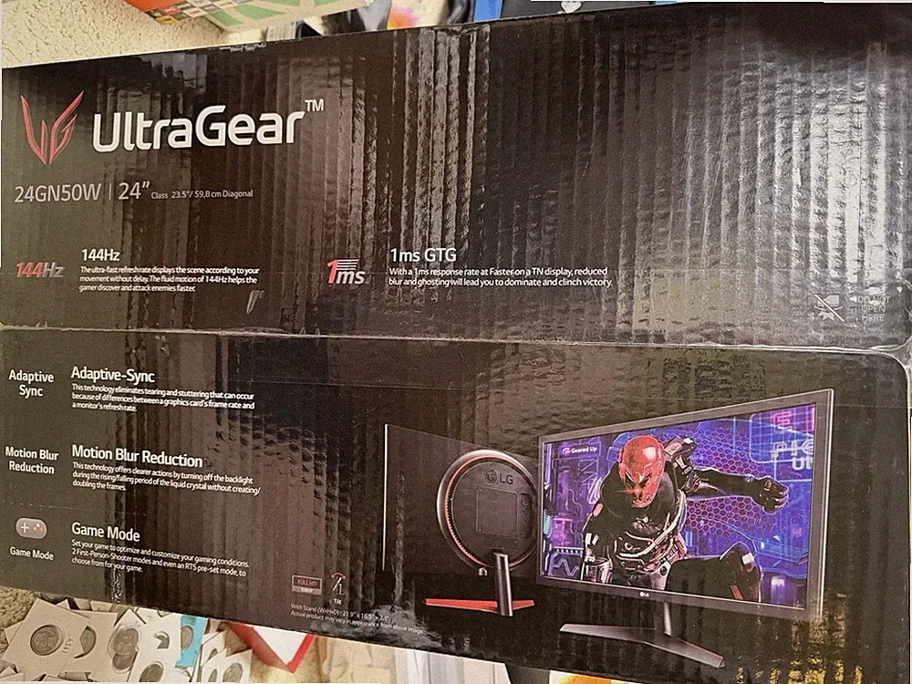 LG 24GN50W-B 24" UltraGear FHD 144Hz 1ms Gaming Monitor, Black NEW SEALED