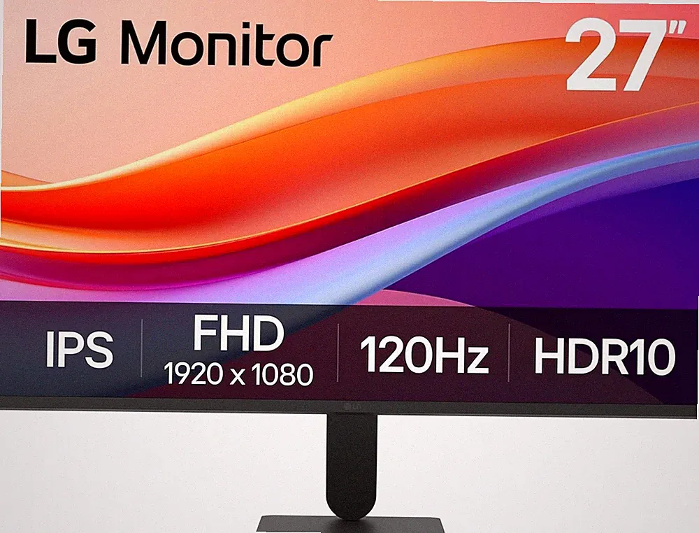 LG 27" 120Hz 1ms Gaming Monitor HDR10 sRGB 99% 1080p Slim Bezel