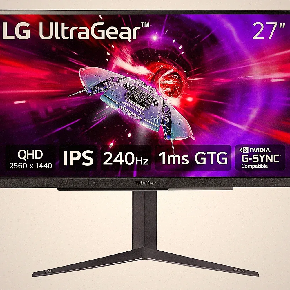 LG 27" Gaming Monitor UltraGear QHD 1ms 240Hz 2560x1440 IPS PC Monitor 27GR83Q-B