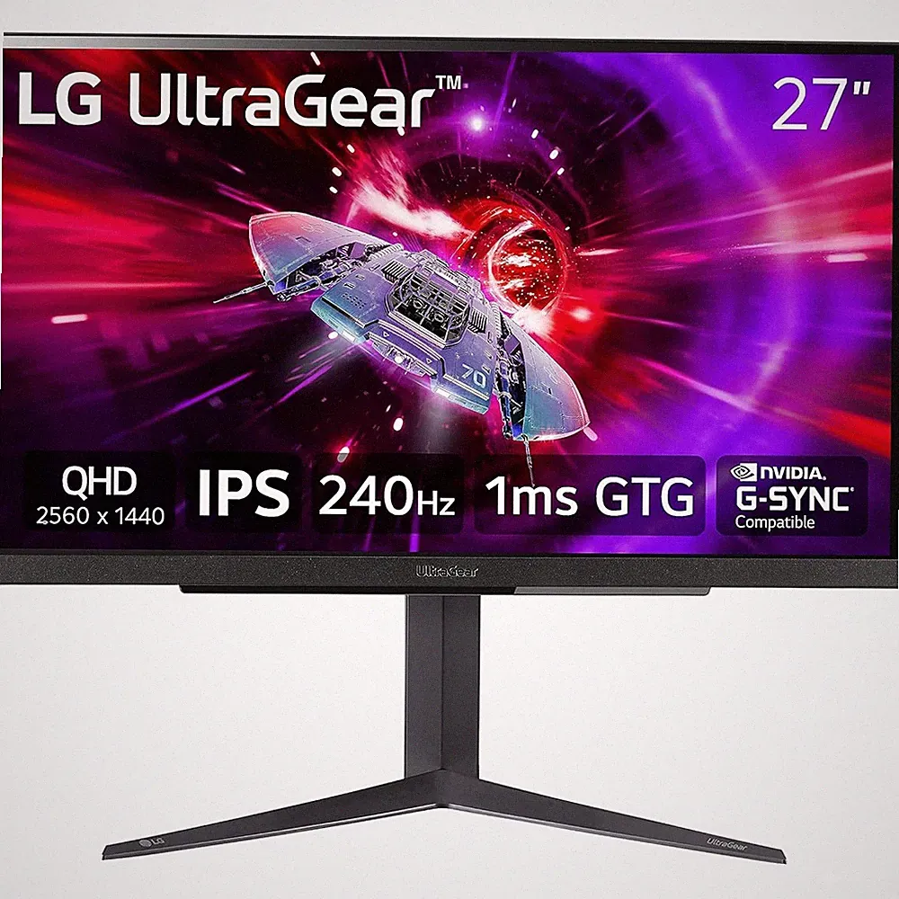 LG 27" Gaming Monitor UltraGear QHD 1ms 240Hz 2560x1440 IPS PC Monitor 27GR83Q-B